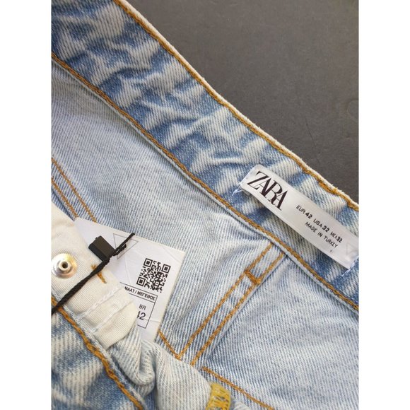 Zara Destroyed Graffitti Jeans 32 x 24 Loose Crop Unisex? Mens Womens - Picture 12 of 12